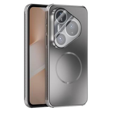 Imagem de LTLMYDAM Capa fina para Huawei Pura 80 Ultra/80 Pro/80Pro+/80, capa de proteção de câmera fosca magnética clássica à prova de choque, cinza, 80