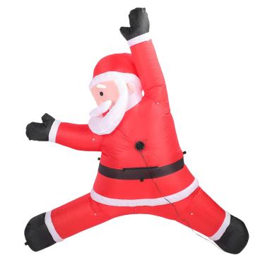 Imagem de ZJchao Papai de Escalada Inflável de Natal de 8,2 Pés Com Luzes LED, Decoração de Natal à Prova D'água para Decorações de Festas de Jardim Ao Ar Livre (Plugue UE 220-240 V)