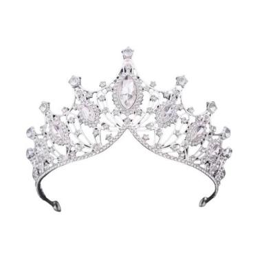 Imagem de Tiara De Cristal Com Strass Prata Para Mulheres, Coroa De Princesa, Ac