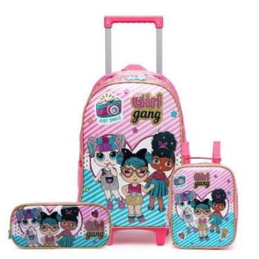 Imagem de Kit Infantil Spector Mochila de Rodinhas Estojo Lancheira Escolar-Feminino