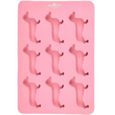 Imagem de Dachshund Molde de silicone para cubos de gelo em forma de cachorro e forma de bandeja, doce, chocolate, biscoito, fondant, cupcake, decoração de bolo, molde de panificação, aniversário, chá de bebê