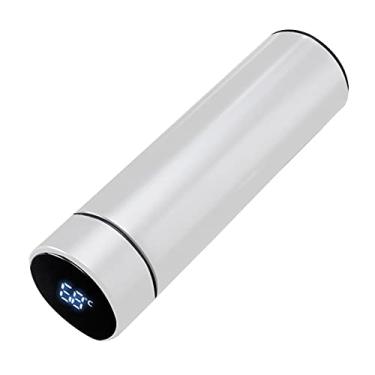 Imagem de Garrafa de água inteligente com display temperatura LED isolada aço inoxidável à prova vazamento e livre BPA para caminh