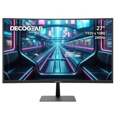 Imagem de Deco Gear Monitor de jogos curvo de 27 polegadas 240 Hz, 1500R VA, FHD 1080p, HDR, 99% sRGB, sincronização adaptável premium, 5 ms OD, HDMI e DisplayPort, modos FPS/RTS, compatível com PC e console