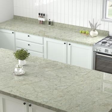 Imagem de Wallderful Papel de parede de mármore verde descasque e cole papel de contato de mármore ciano para bancada de cozinha Backsplash papel de parede autoadesivo de granito para banheiro vinil bancada