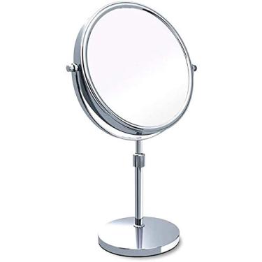 Imagem de U5GAAALPPQ9 Espelhos Bancada Vanity Mesa Portátil Dupla Face 20 Polegadas Maquiagem 3X Lupa Mesa (Cor: Prata, Tamanho: 20.3 cm 3X)