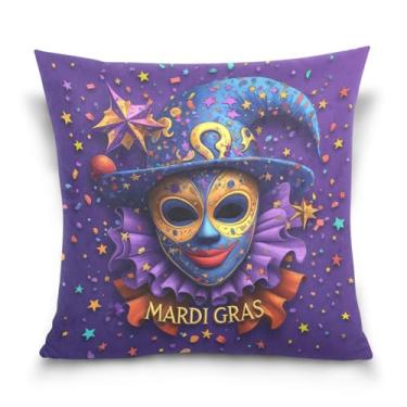 Imagem de Blueangle Capas de almofada de máscara colorida de carnaval - 50 x 50 cm, decoração de férias de fazenda para sofá de casa (224)