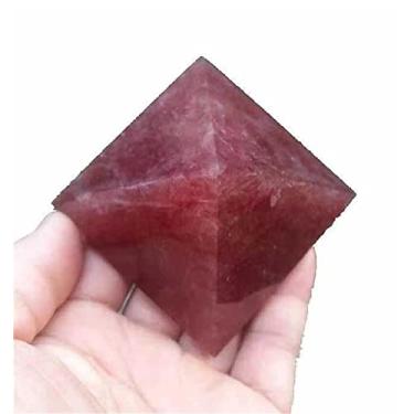Imagem de Cristal natural bruto 55 mm-60 mm natural morango quartzo energia pirâmides de pedras preciosas de cristal 1 peça adequado para decoração de móveis