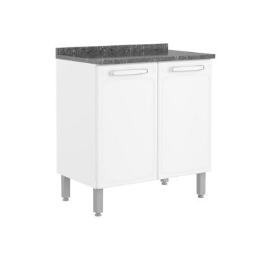 Imagem de Balcão de Cozinha em Aço Bertolini Evidence 2 Portas Branco/Preto