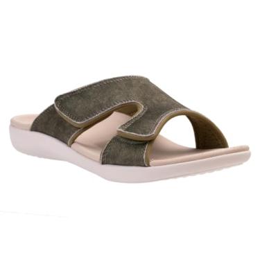 Imagem de REVITALIGN Sandália feminina Kholo DenimSlide, Oliva, 38