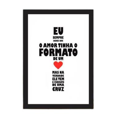 Imagem de Quadro Amor Formato De Cruz 45X34Cm Moldura Preta