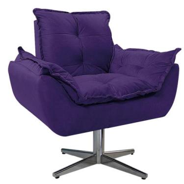 Imagem de Poltrona Opala Base Giratória de Metal Sintético - Amarena Móveis, Rox