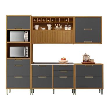 Imagem de Cozinha Completa 5 Peças Imperatriz Nesher Freijó-grafite