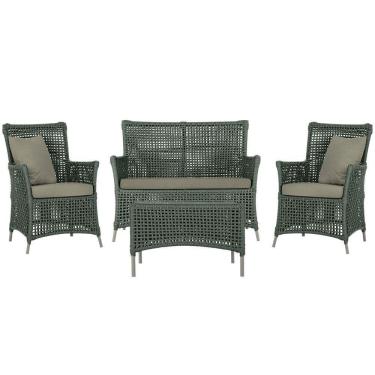 Imagem de Jogo Sofá E 2 Poltronas E Mesa Igapó Fendi E8 Trama Original Verde