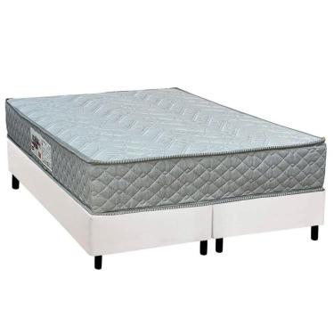 Imagem de Cama Box Queen: Colchão Espuma D45 Paropas Pasquale Gray + Base Crc Corano White (158x198)
