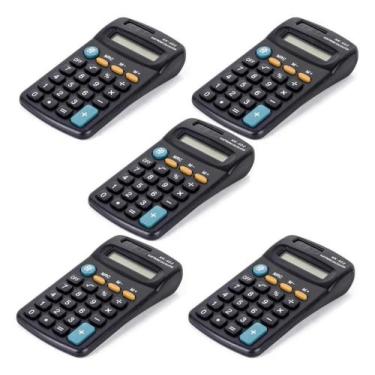 Imagem de Kit 5 Calculadoras De Mesa E Bolso Pequena 08 Dígitos Kk402