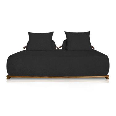 Imagem de Sofá Agius 3 Lugares 2,20 Linho Boucle Preto - Lucadi Home