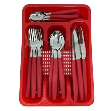 Imagem de Conjunto de Talheres 25 Pecas com Porta Talheres Utilivita