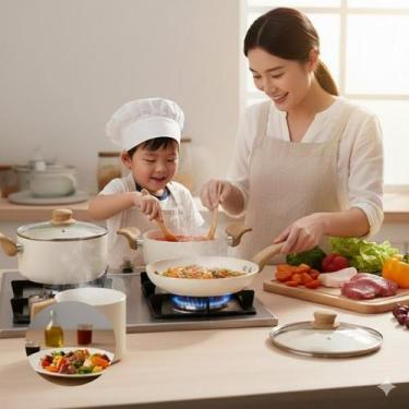 Imagem de Jogo Panelas Alumínio Cerâmico Cabo Baquelite 4 Peças - THIKA