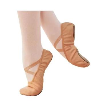 Imagem de Sapatilhas De Balé Em Lona Para Meninas E Mulheres, Elásticas E Sem Ca