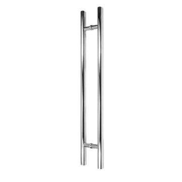 Imagem de Puxador Duplo Cromado de Inox Tubular 60 cm Camomil - Madeira