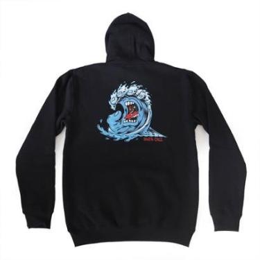 Imagem de Moletom Santa Cruz Canguru Screaming Wave Hood - Preto-Masculino