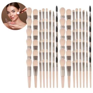 Imagem de 12 Kits Com 8 Peças De Pincéis De Maquiagem Pequenos Estojo Para Viage