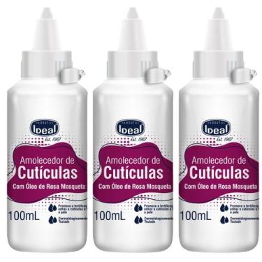 Imagem de Kit C/3 Amolecedor De Cutículas Ideal Óleo De Rosa Mosqueta 100ml