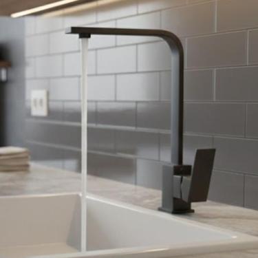Imagem de Torneira Bancada Gourmet Giratória Alta Água Quente e Fria Elegante Co