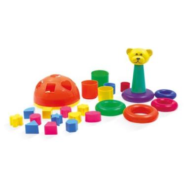 Imagem de Baby ToysSet 3 em 1 Didático Educativo C/ 12 Peças- Pica Pau - Pica-pa