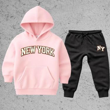 Imagem de Conjunto kit Infantil 2 Peças Blusa Moletom Calça moleton Look Completo Estampa New York Ny-Unissex
