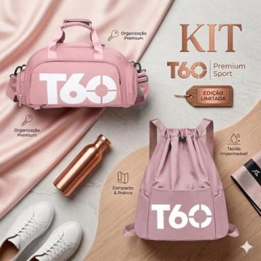 Imagem de Kit de Bolsas T60 Rosa Dobrável Multiuso Esportes Academia