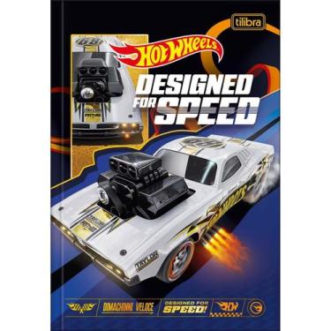 Imagem de Caderno Brochura Costurado Pequeno 1/4 Hot Wheels 80 Folhas - Tilibra,