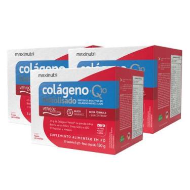 Imagem de Kit 03 Colágeno Verisol 30 Saches Frutas Vermelhas Maxinutri