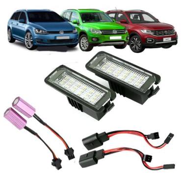 Imagem de Par Luzes Placa Led Nivus T-cross Golf Virtus Polo Passat Tiguan - SR