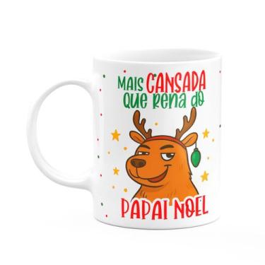 Imagem de Caneca Natal e Capivaras - Mais cansada q rena do papai noel - JPS INF