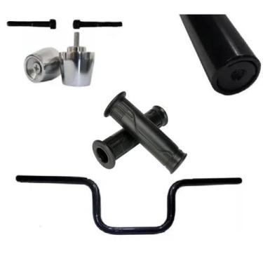 Imagem de Guidão Mais Pezinho Com Manopla Factor 125 Fazer 150 Yamaha Preto Fosc