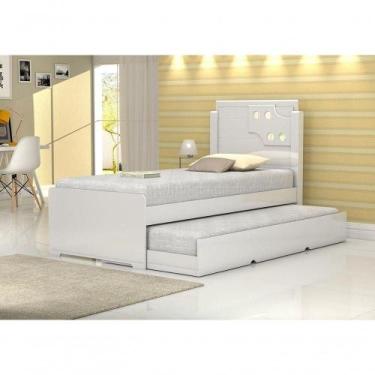 Imagem de Cama Solteiro Bibox Luiza Branca Com Auxiliar Vitamov