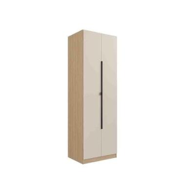 Imagem de Armário Multiuso 2 Portas Herval Valence, Gaveta, Off White/Cedro
