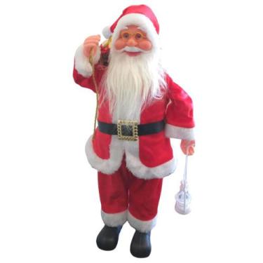 Imagem de Boneco Papai Noel em Pé Com Saco de Presentes 51cm Decoração Natalina 