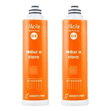 Imagem de Kit 2 Refil Filtro Para Purificador Facile C3 Hidrofiltros 903-0544