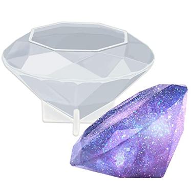 Imagem de FUNSHOWCASE Molde de silicone pequeno para joias de diamante facetado, para argila de polímero, artesanato, resina epóxi