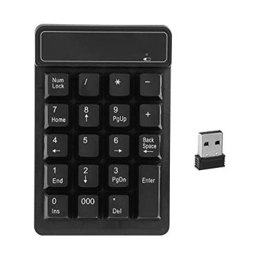 Imagem de Teclado numérico sem fio, teclado numérico sem fio digital confortável de 19 teclas com mini receptor USB de 2,4 G para Mac OS, Windows.
