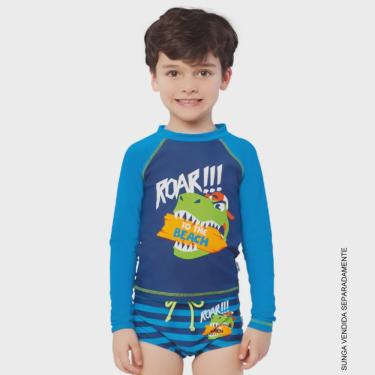 Imagem de Camiseta Infantil Dino Beach ml com Proteção Solar Puket