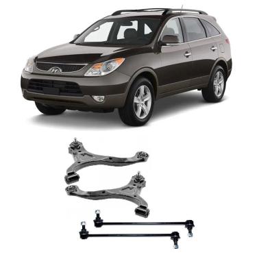 Imagem de Bandeja + Bieleta Hyundai Santa Fé Dianteira 2006 Até 2012 O Par