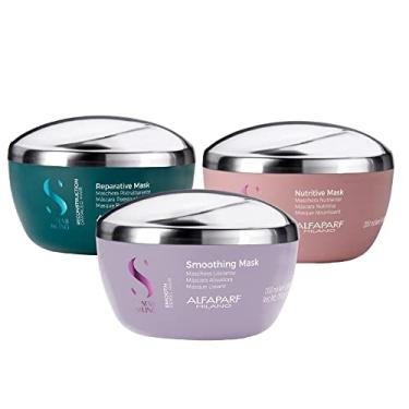 Imagem de Kit Cronograma Capilar Alfaparf Semi Di Lino Anti Frizz Pequeno