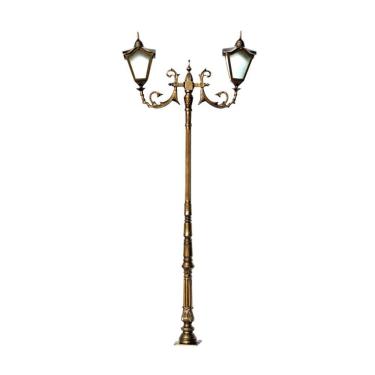 Imagem de Poste Colonial Bari 02 Luminárias Italiana de Alumínio 269cm