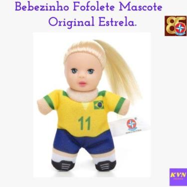 Imagem de Boneca Bebezinho Fofolete Mascote Copa Seleção  Brasileira Original -