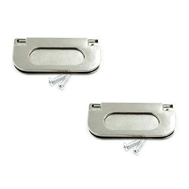 Imagem de LICTOP Anel de Puxador de 7,6 cm com Alças de Móveis embutidas e embutidas, Anel de descarga de gavetas, Alça de Puxador de Porta deslizante, Liga de Prata Escovada de Níquel com Parafusos (2 peças)