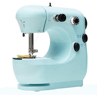 Imagem de Máquina de costura elétrica multifuncional geral feita à mão máquina de costura portátil com pedal ajustável de 2 velocidades mini máquina de reparo durável para iniciantes em casa (Cor: A)-A atualizado