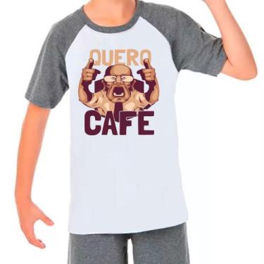 Imagem de Camiseta Raglan Quero Café Coffee Humor Cinza Branco Inf01 - Design Ca